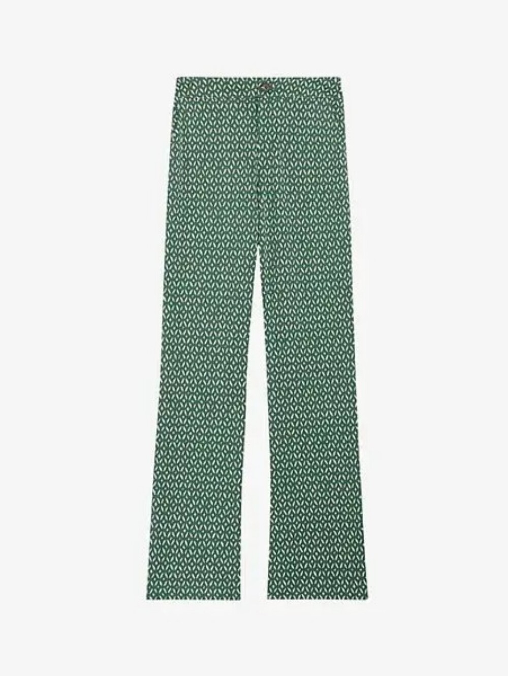 Claudie Pierlot Green Geometric Print Flared Pants